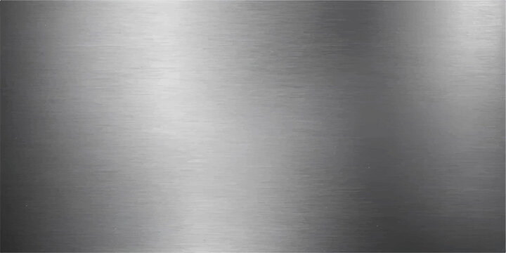 A polished silver brushed metal texture background with a shiny stainless steel surface and industrial grey aluminum plate pattern featuring chrome material reflections