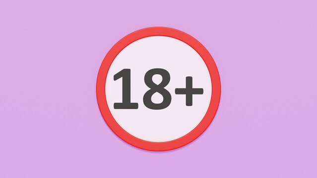 Under 18 years prohibition sign adults