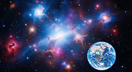 Cosmic universe illustration earth galaxy