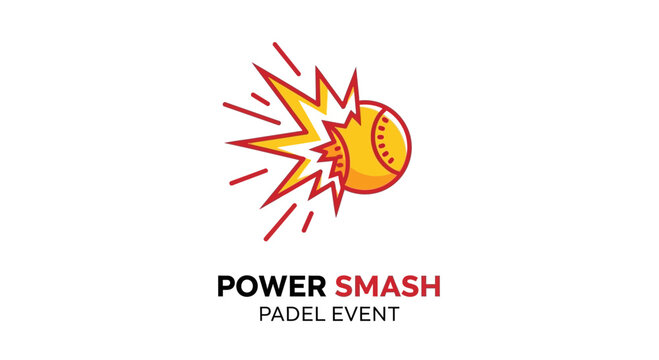 Dynamic Padell Ball Power Smash Event Logo Design for Sporting Activities