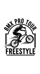 Fototapeta premium Dynamic Silhouette of a BMX Rider Performing Freestyle Stunts at Pro Tour Competition