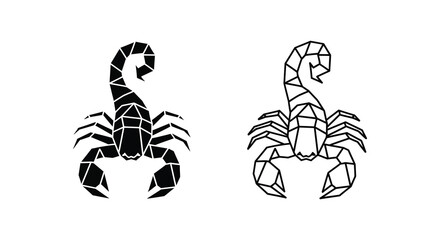 Geometric scorpion designs in black and white showcasing a striking silhouette © MdAbulBasher