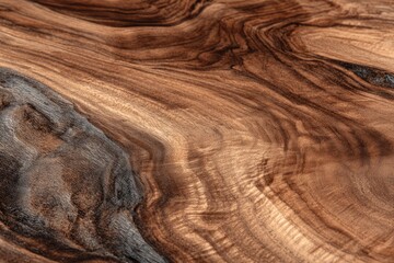 Obraz premium Close-up of a beautiful wooden surface with intricate grain patterns and rich natural colors.