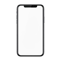 Modern smartphone with black frame and white front panel display