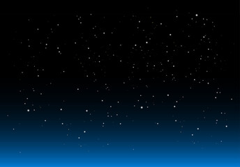 Minimal starry night sky before sunrise background - vector few stars space background with black and blue gradient © forestgraphic