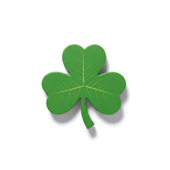 "A vibrant green shamrock fridge magnet, symbolizing luck and celebration with a playful design for St. Patrick's Day concepts."