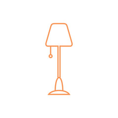 Obraz premium Colored Simple Shape Interior Desk Lamp Icon. Interior Vector Illustration Design