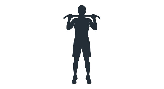 Vector silhouette of a man doing jumping jacks