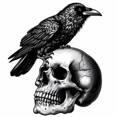 Fototapeta premium Human Skull with Bird Nest