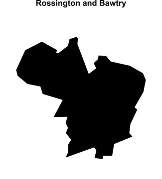 Rossington and Bawtry (England) blank outline map