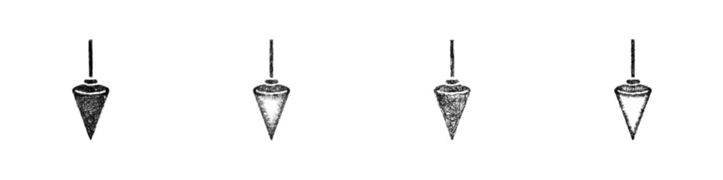 Sketch plumb bob icon design set