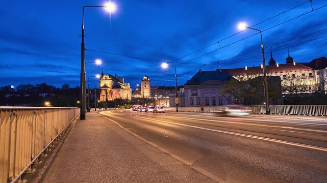 Timelapse St. Anne's Church is church in historic center of Warsaw, Poland, adjacent to Castle Square, at Krakowskie Przedmiescie 68. It is church with Neoclassical facade.