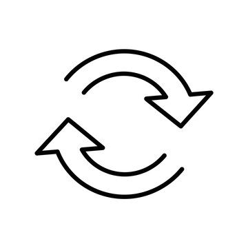 Circular arrows symbol representing refresh or reload process for data.