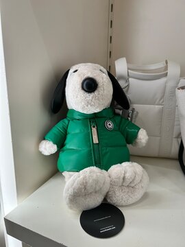 Petaluma, California &ndash; January 2026: A Snoopy-themed Kate Spade handbag is displayed for sale in a retail outlet store.