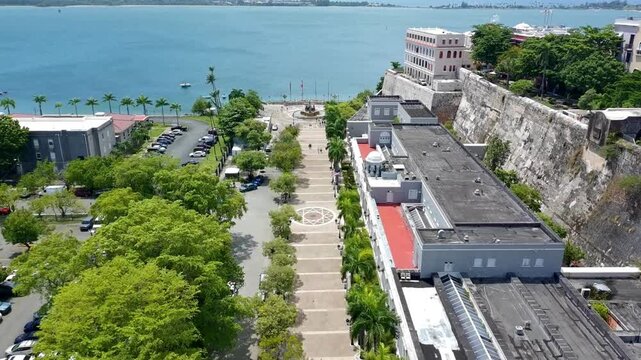Entering paseo de la princesa at old san juan, puerto rico