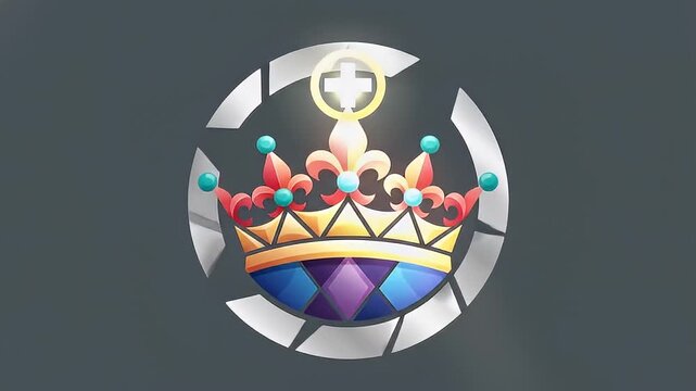 Crown Logo Animation with Cross.