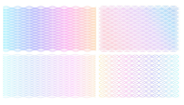 Guilloche Security Pattern Background Set