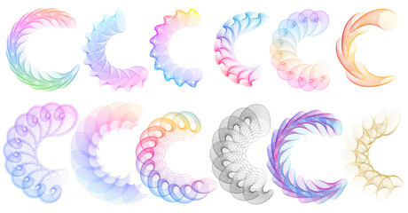 Fototapeta premium Colorful Spiral Wave Arc Element