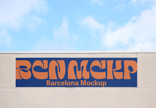 Real photo of Empty Storefront With Clear Sky Above. PSD template mockup.