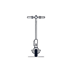 Naklejka premium Simple line drawing of an electric scooter on a white background.