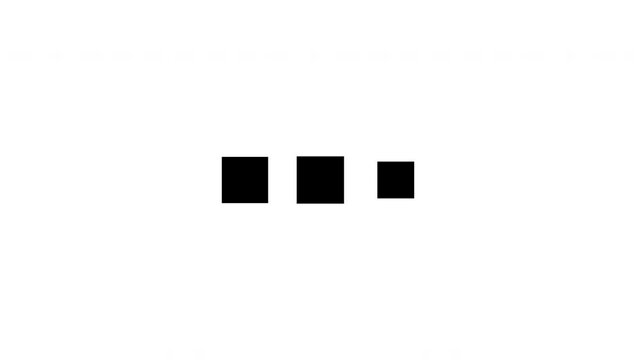 Three Squares Loading Loop Animation - Black Boxes Buffering Isolated On White Background