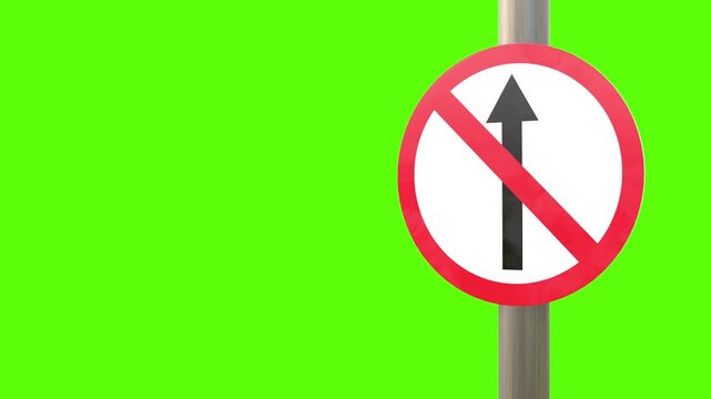 No entry sign with a red circle and a slash over a black arrow