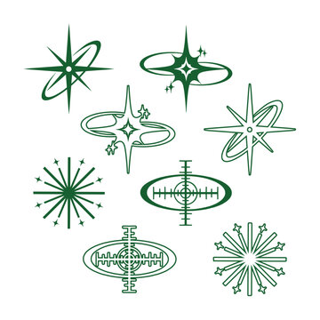Sparkling shapes, retro elements in vector files