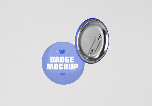 Two Metal Badge PSD Mockups