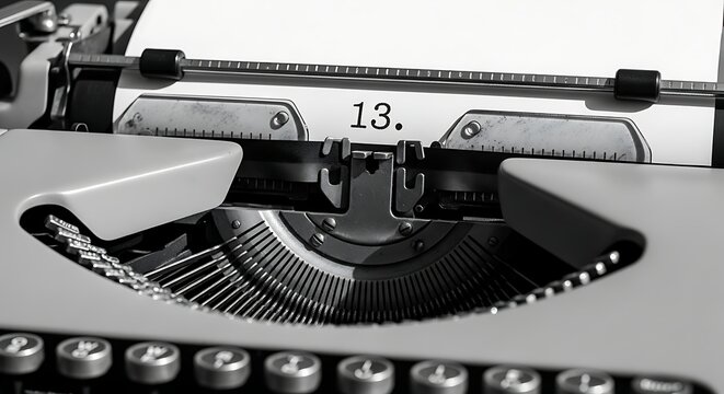 A close-up view of a vintage typewriter
