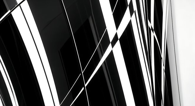 Modern black and white architectural abstract background with geometric shapes
