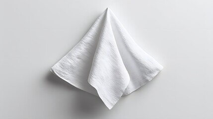 Naklejka premium Clean White Fabric Hanging Against a Plain Background.