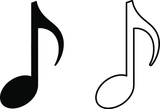 Music notes eighth rest symbol isolated on transparent background, Vector