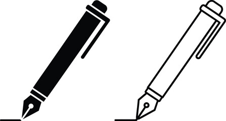 Naklejka premium Pens and writing instruments for creative expression and office work isolated on transparent background, Vector