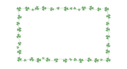Green clover leaf border frame on white background for st patrick's day decoration