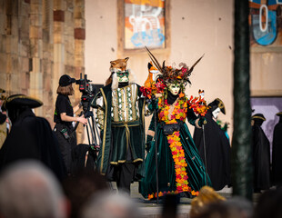 Venetian Carnival in the village of Rosheim, Alsace. Stunning masks and costumes.