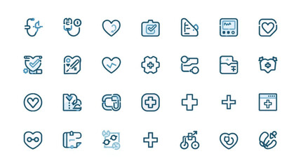 Medical icons for healthcare and wellness concepts