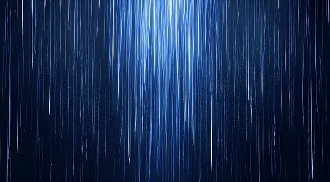 Flowing blue lines cascade down, creating an abstract, dark, and illuminated background