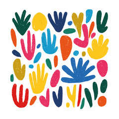 Organic Naive Art Shapes Background for Creative Brand Identity Wellness Marketing and International Childrens Day Design