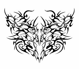 Obraz premium Neo tribal cyber sigilism symmetrical shapes Intricate Ornate Dark Art Abstract Vector Design