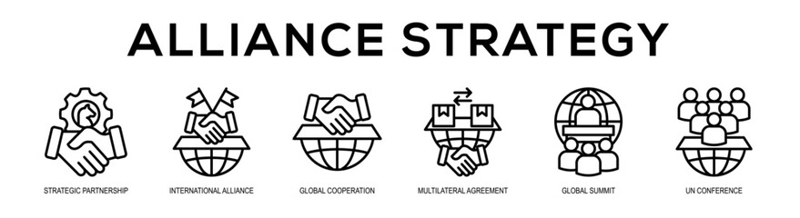 Fototapeta premium Alliance Strategy web banner illustration concept