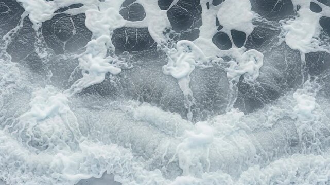 Ocean Surface in Motion: An aerial perspective of the sea's surface, where rhythmic waves create an intricate tapestry of texture, energy, and the mesmerizing dance of nature's forces.