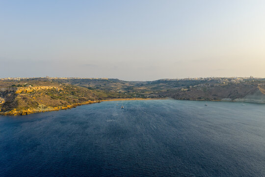 Ramla Bay coastline at sunset - Nadur, Malta