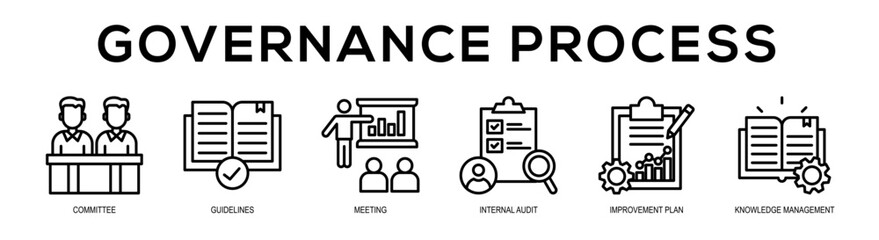 Fototapeta premium Governance Process web banner illustration concept