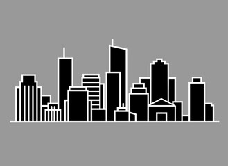 Obraz premium City skyline silhouette representing urban life and modernity