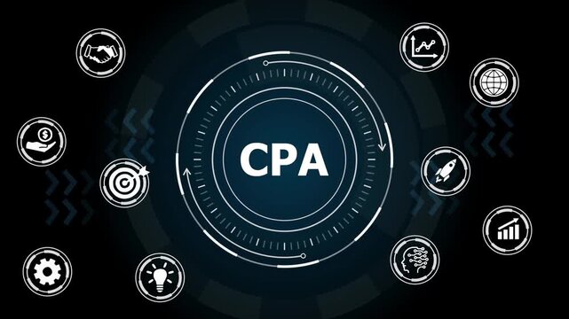 CPA Certified Public Accountant Financial Accounting Concept Animation.