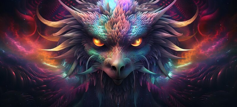 Astral vision Devil griffin meets cosmos,generative AI