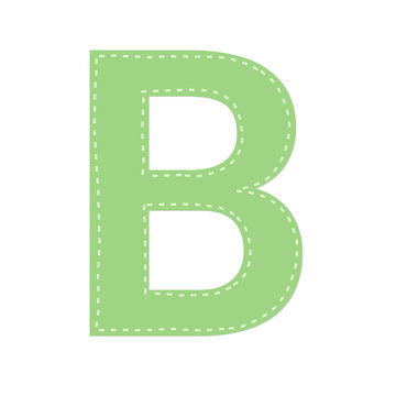 letter b with green leaf