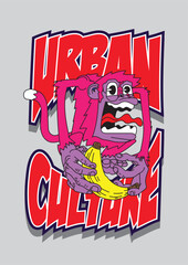 Obraz premium gorilla illustration with japanese style for kaijune event