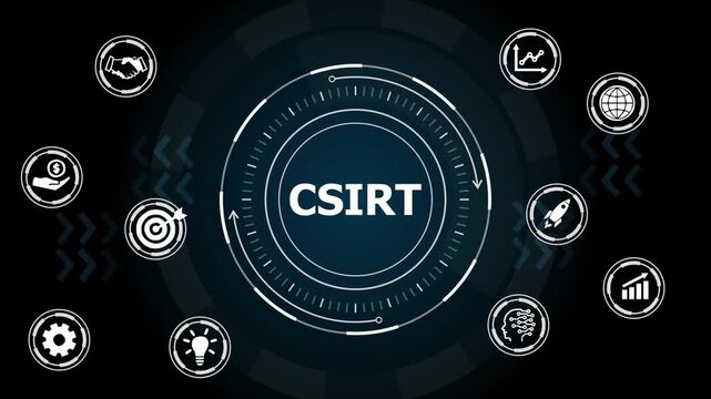 CSIRT Computer Security Incident Response Team Cybersecurity Concept Animation.