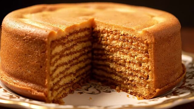 Traditional Indonesian Lapis Legit Layer Cake for Eid Mubarak